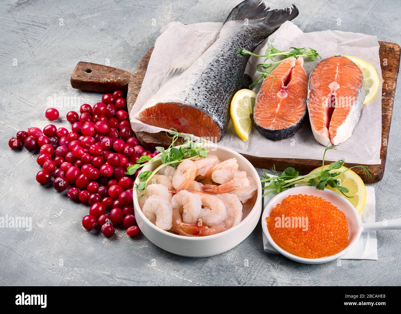 Foods rich in astaxanthin, carotenoid and antioxidants Stock Photo Alamy