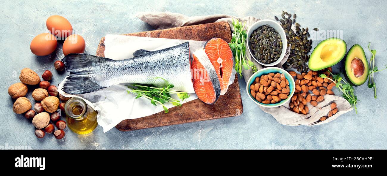 Sources of omega3 acids. Foods high in healthy fat, vitamin and