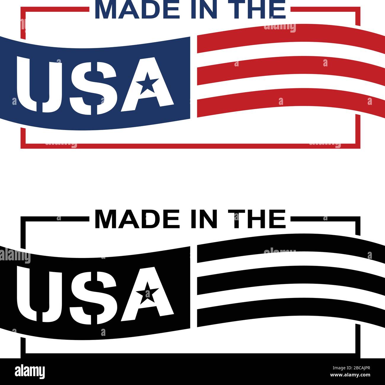 Made in the USA Label Logo Isolated Vector Illustration Stock Vector