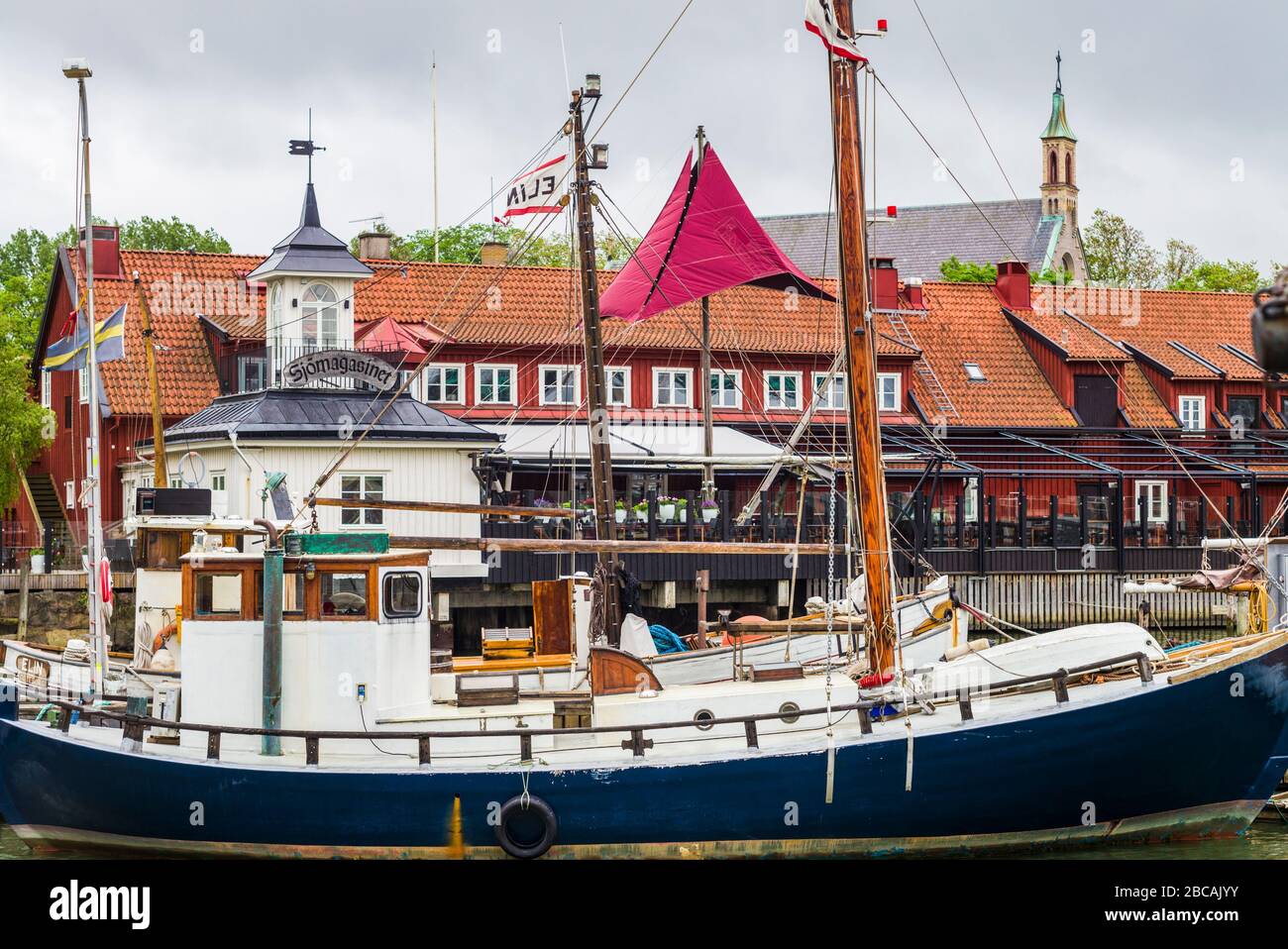 Sweden, Vastragotland and Bohuslan, Gothenburg, Klippan District, antique trawler ship Stock Photo