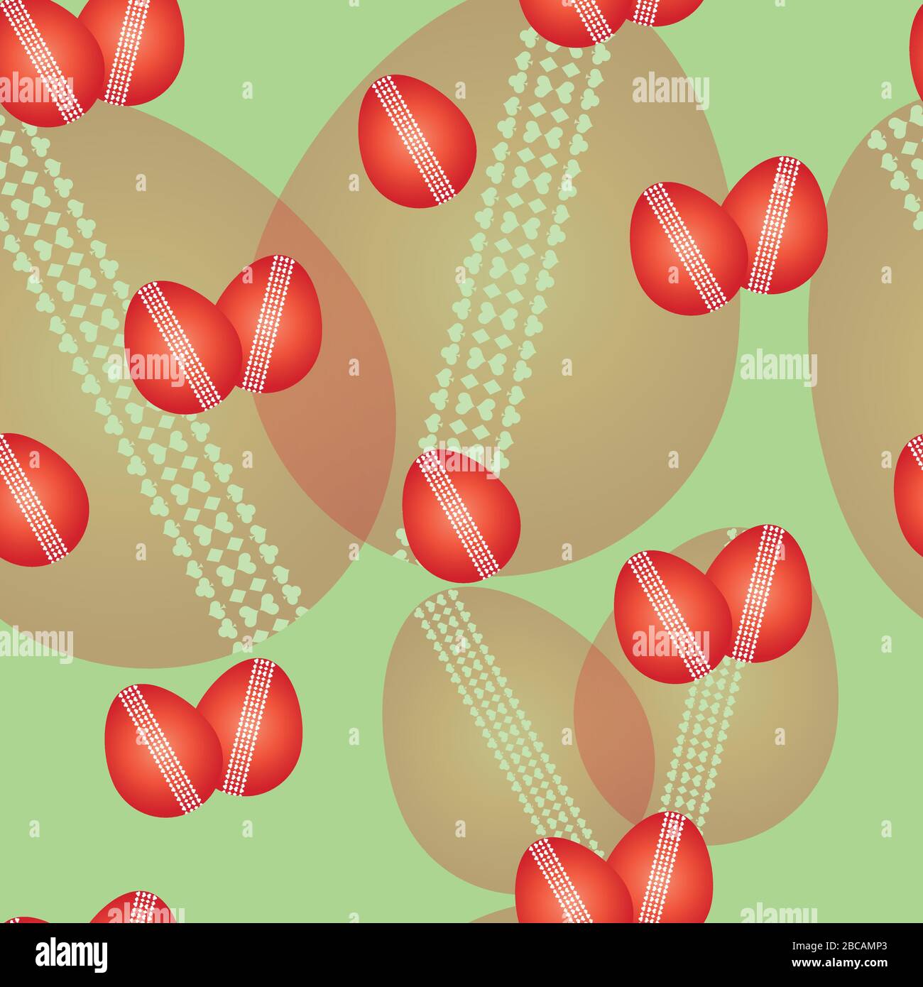 Red Easter Pattern seamless pattern with red Easter eggs and green background - festive ...