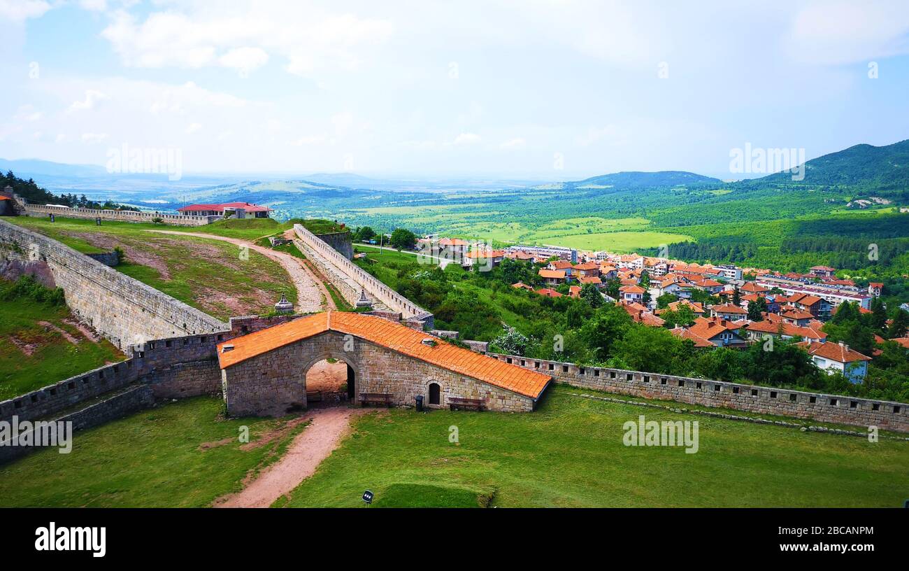 Belogradchick town seen from the top of Kaleto Fortress, Bulgaria ...