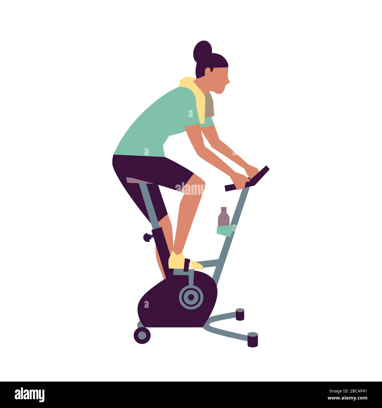 exercising on a stationary bike