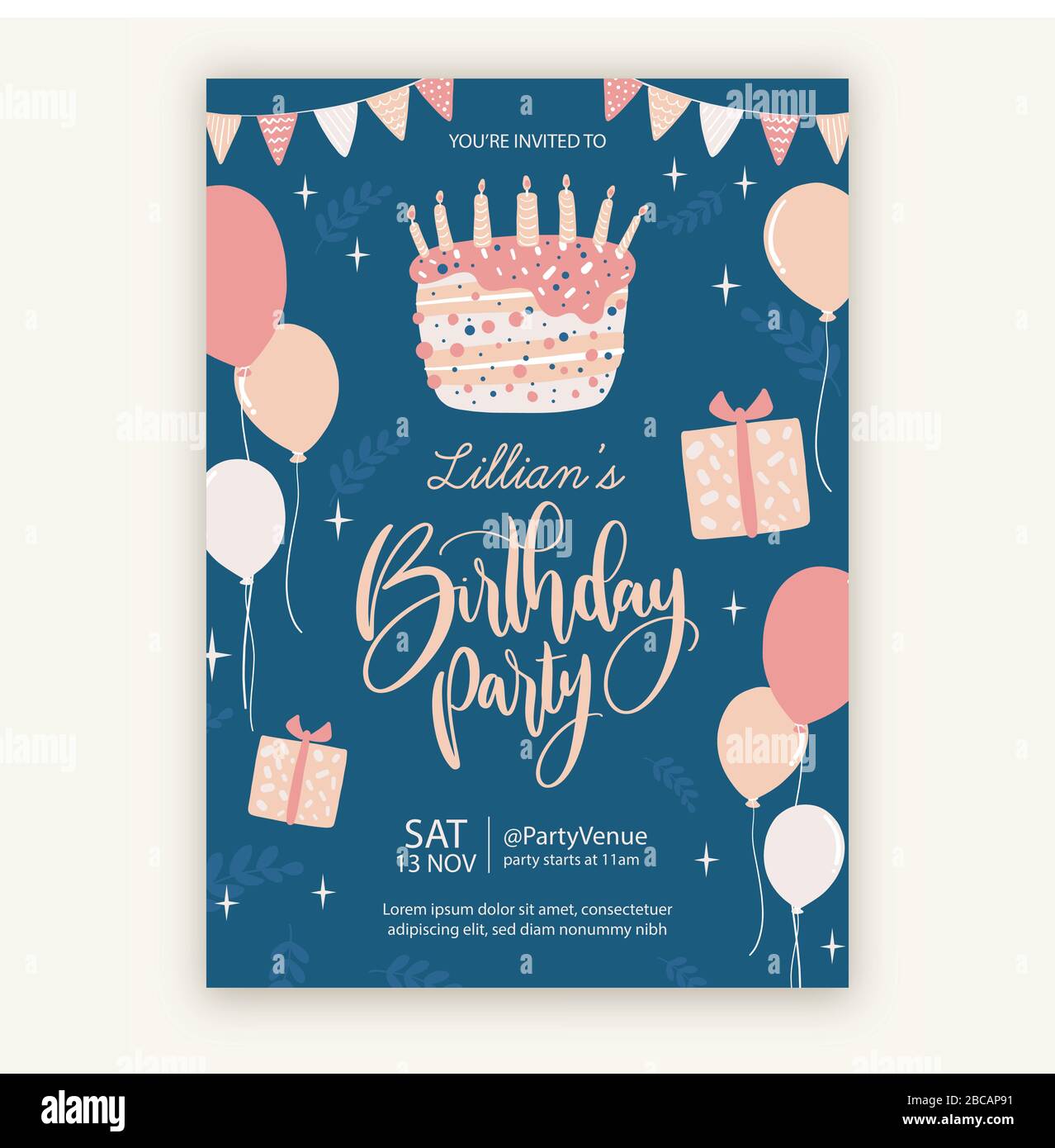 Happy birthday invitation card template Stock Vector Image & Art Happy birthday invitation card template Stock Vector Image & Art
