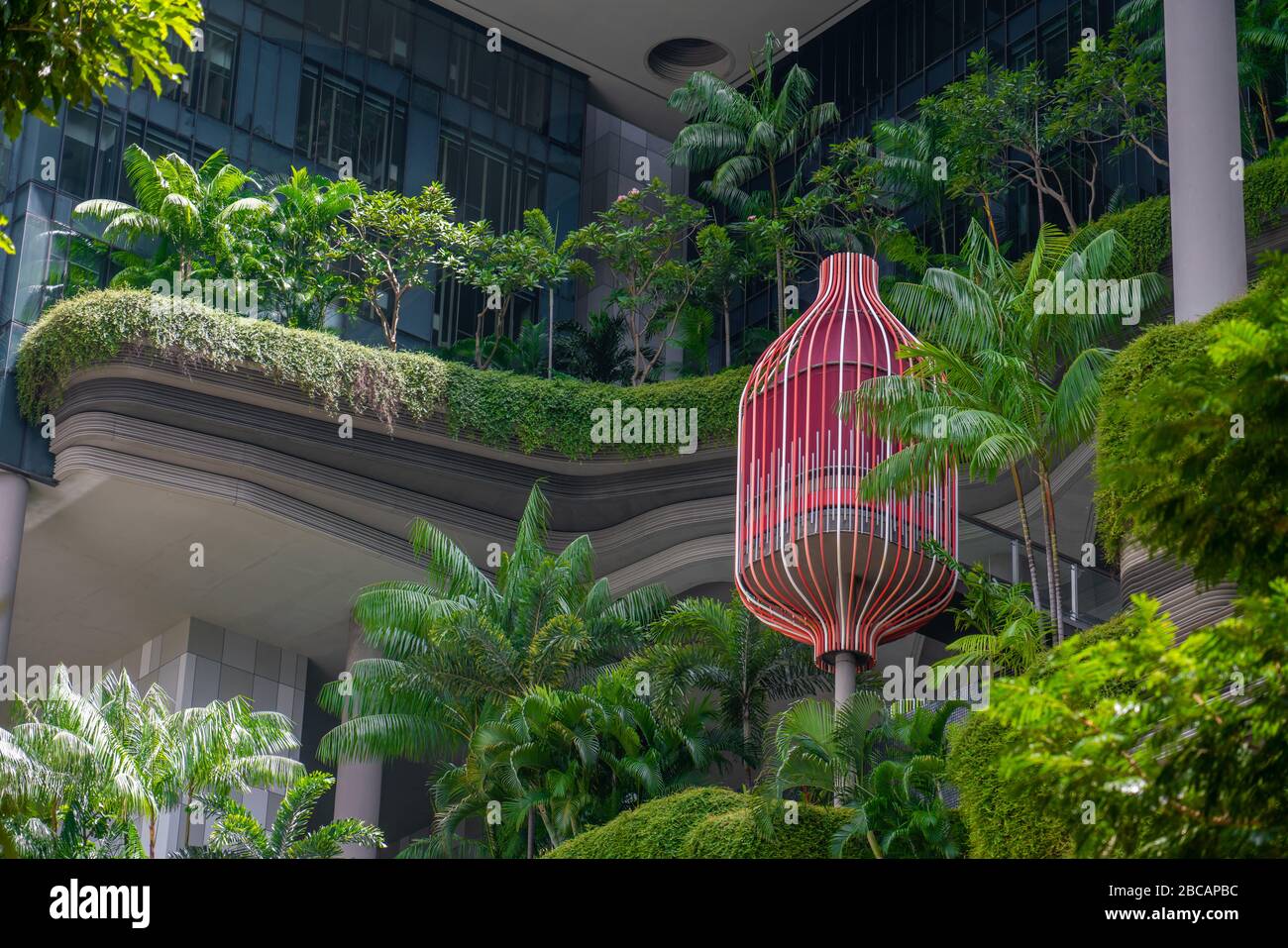 Singapore / Singapore - March 2020: Details of the Hotel in a Garden in Singapore Stock Photo