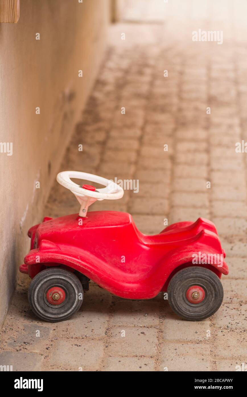 Sweden, Central Sweden, Uppsala, childrens toy car Stock Photo