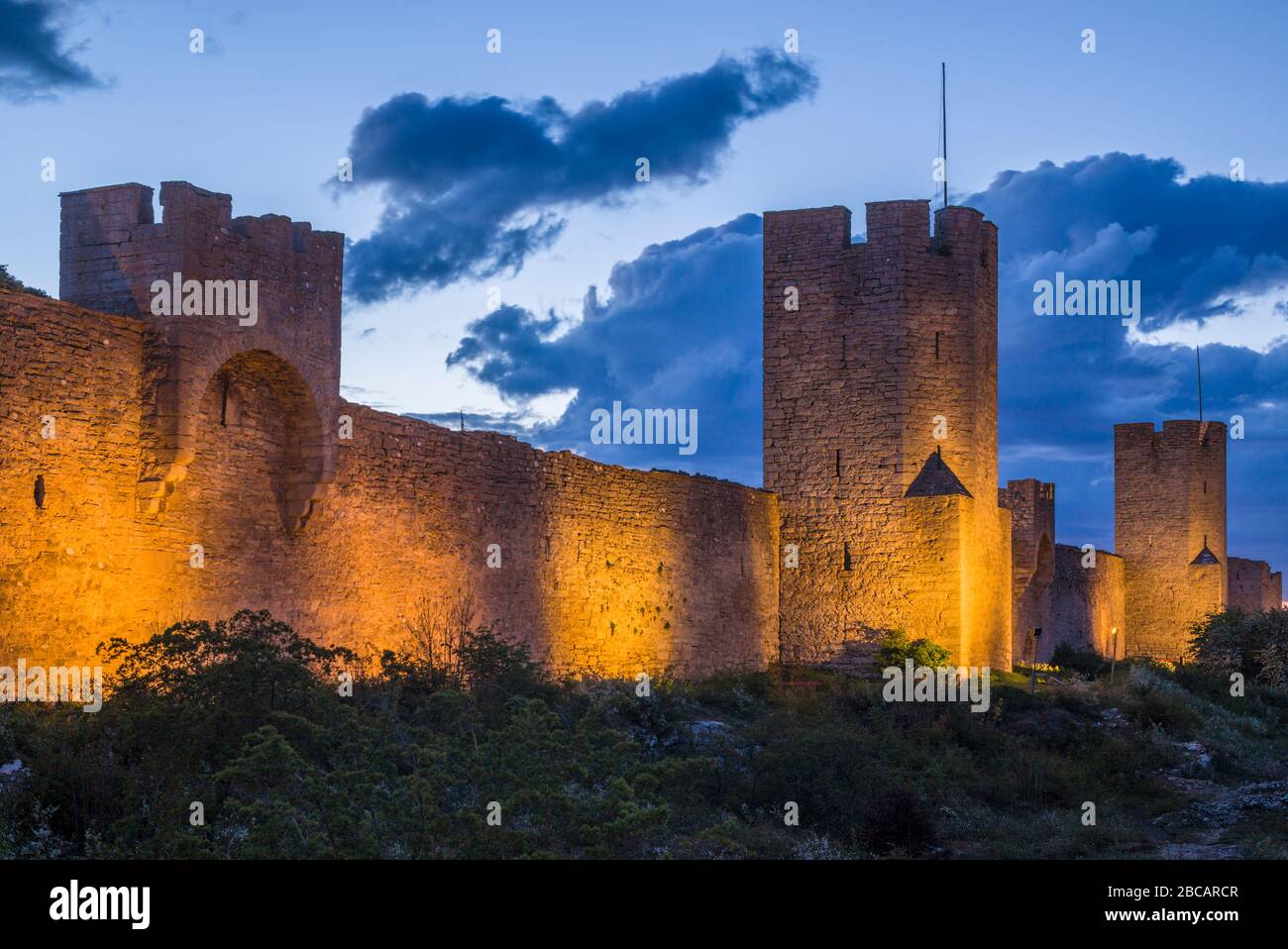 Sweden, Gotland Island, Visby, 12th century city wall, most complete