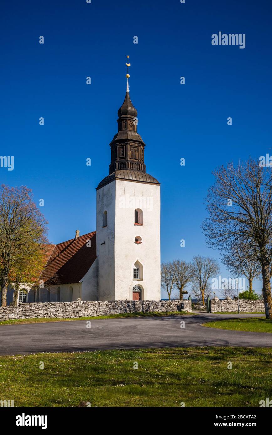 Sweden, Faro Island, Faro, Faro kyrka church, exterior Stock Photo - Alamy