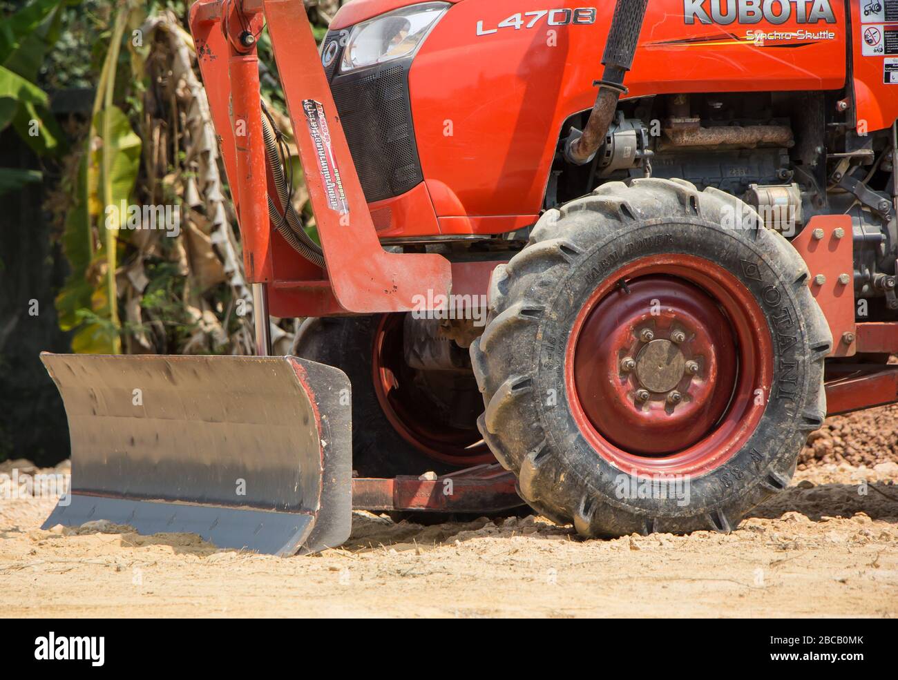 Chiangmai, Thailand March 4 2020 Close up of Small Kubota Tractor
