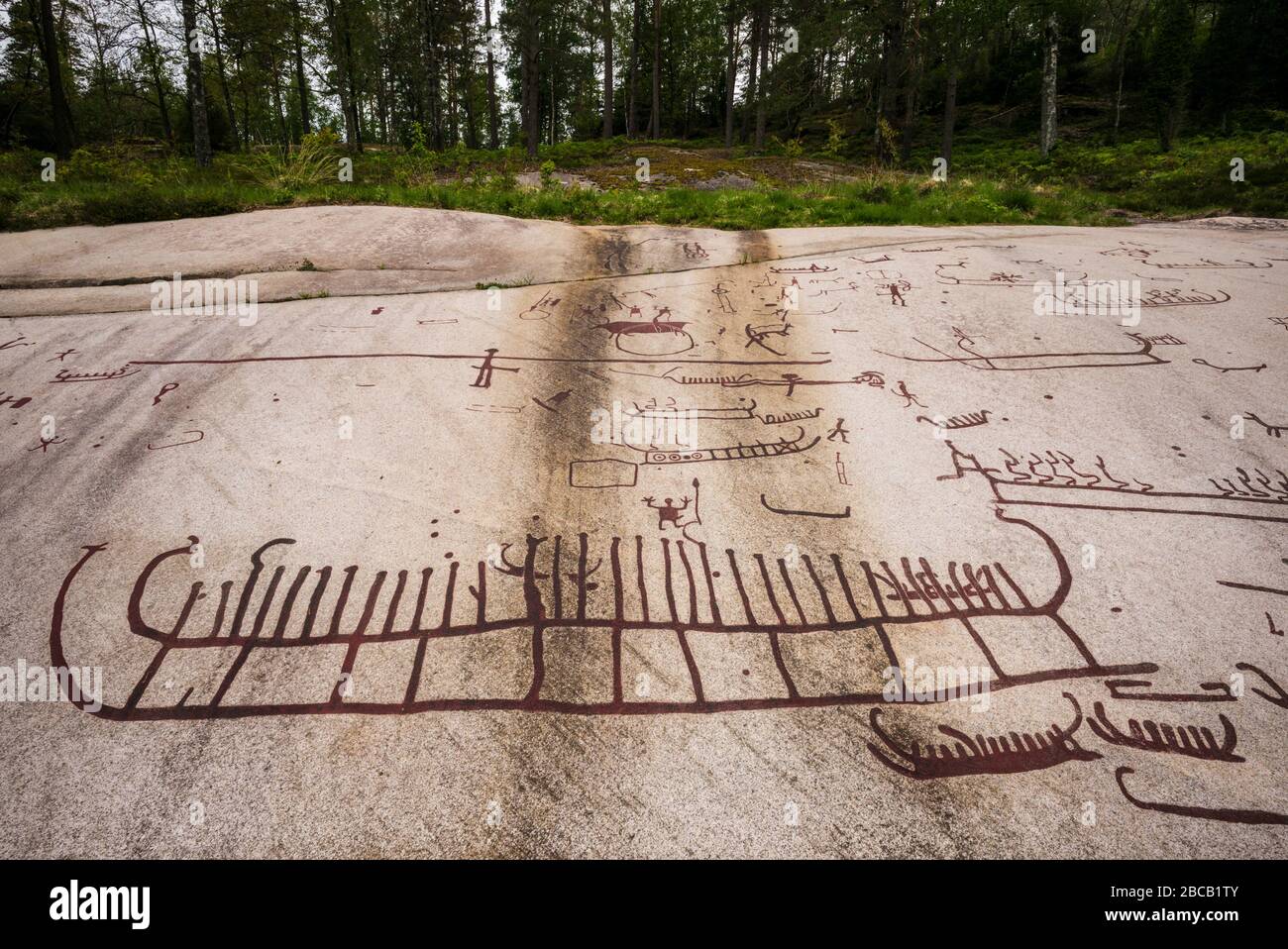 Sweden, Bohuslan, Tanumshede, Bronze Age carving detail of the Tanum area Stock Photo Alamy