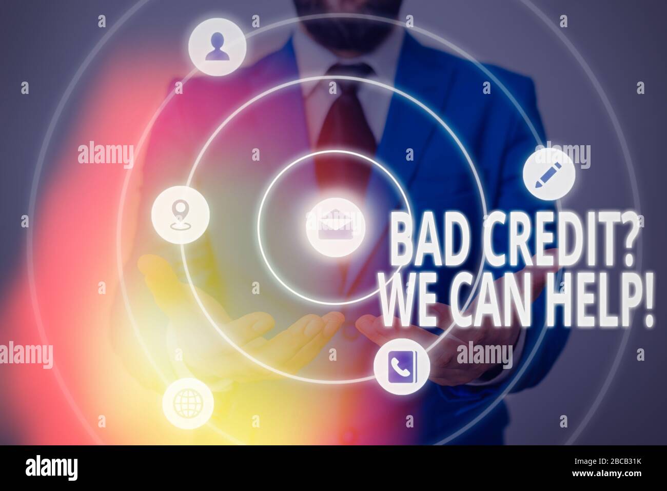 Creditquest Text sign showing Bad Creditquestion We Can Help. Business photo ...