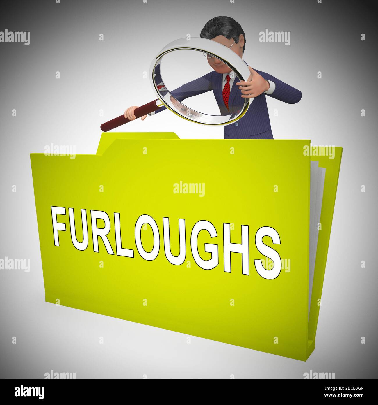 Employee Furlough Or Fired Staff Sent Home. Temporary Shut Down Causing Layoffs From Economic Shutdown Or Covid-19 - 3d Illustration Stock Photo