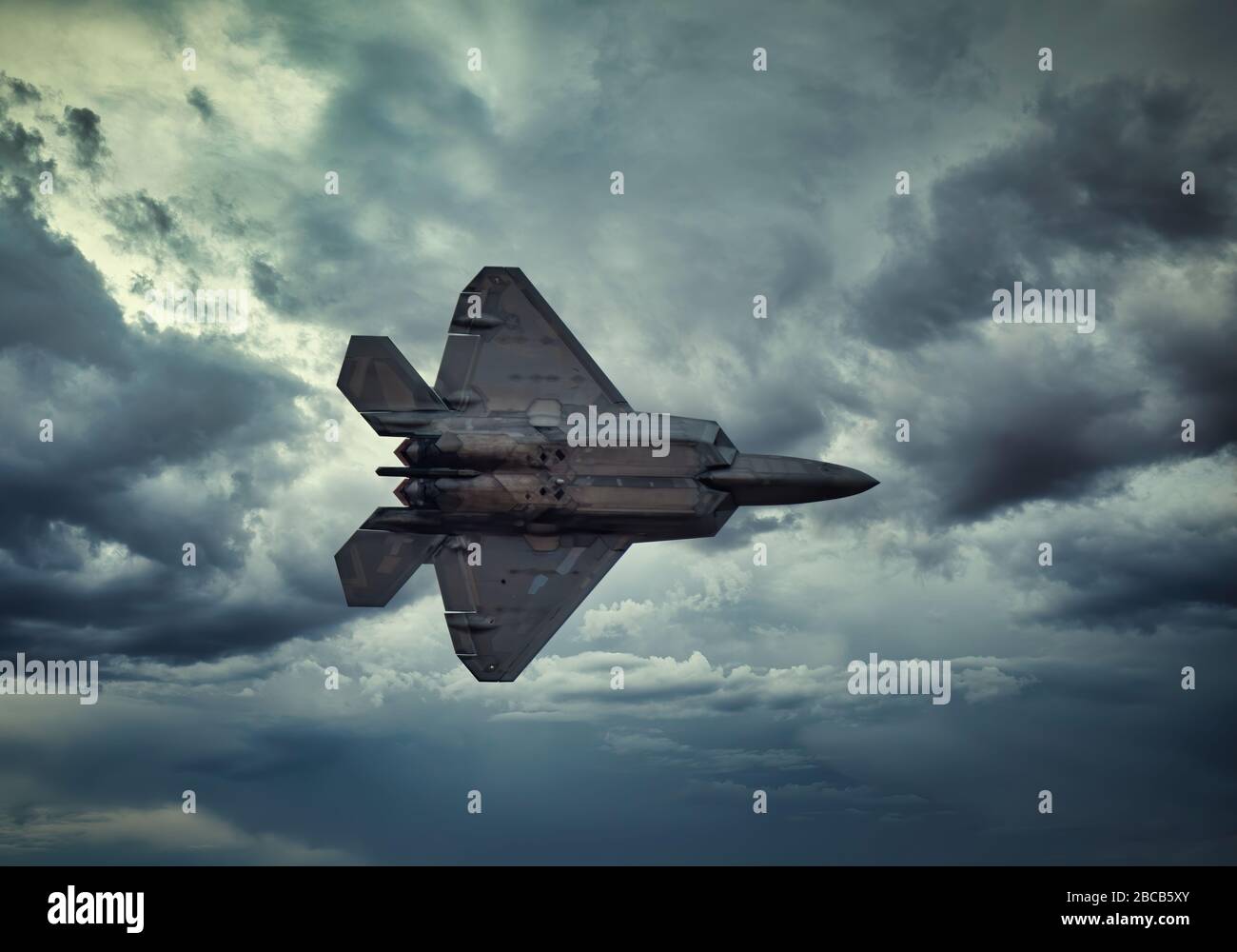 United States Air force F-22 Raptor Fighter Jet Stock Photo