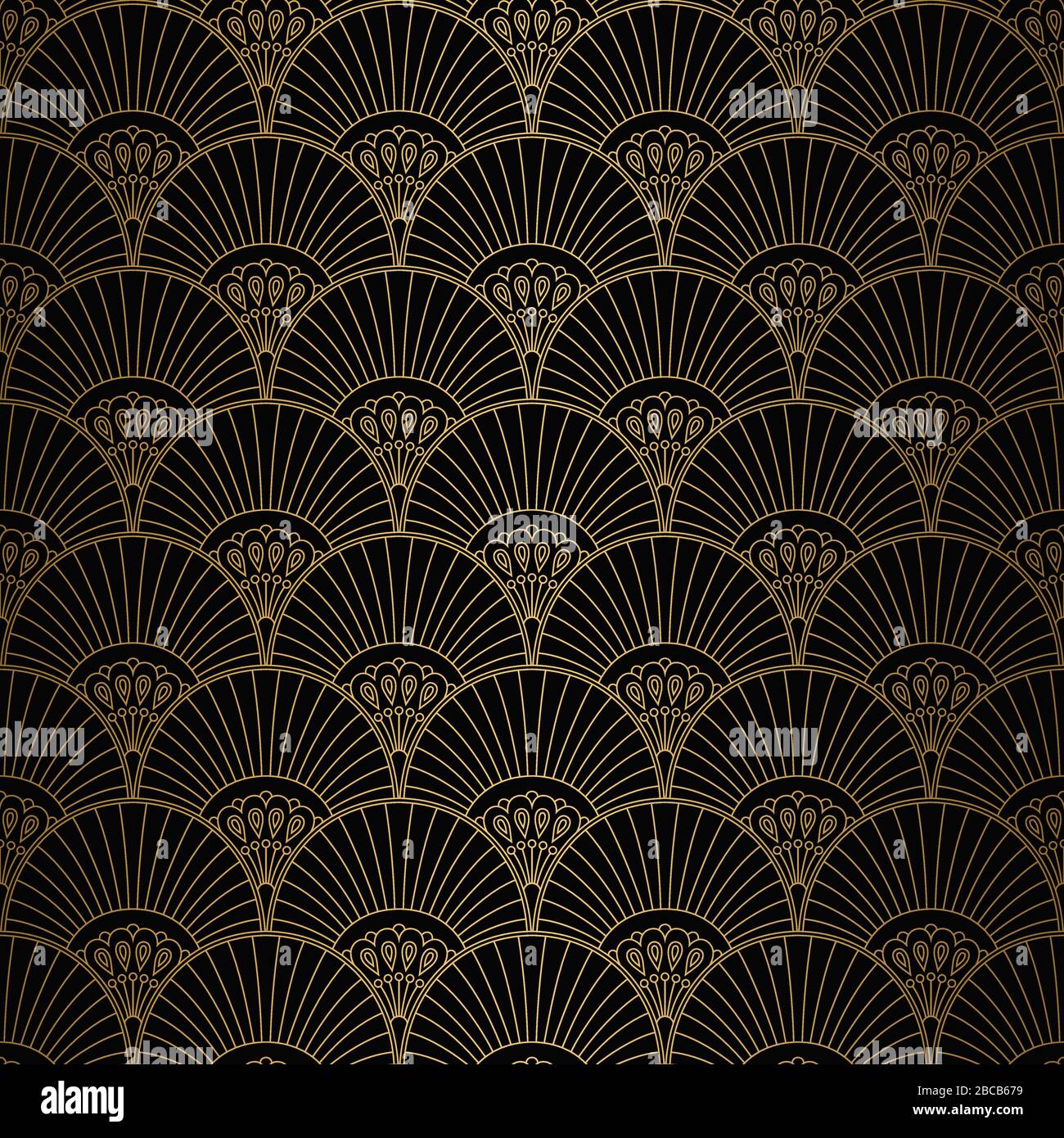 Art Deco Pattern. Seamless Gold and black background. Geometric design ...