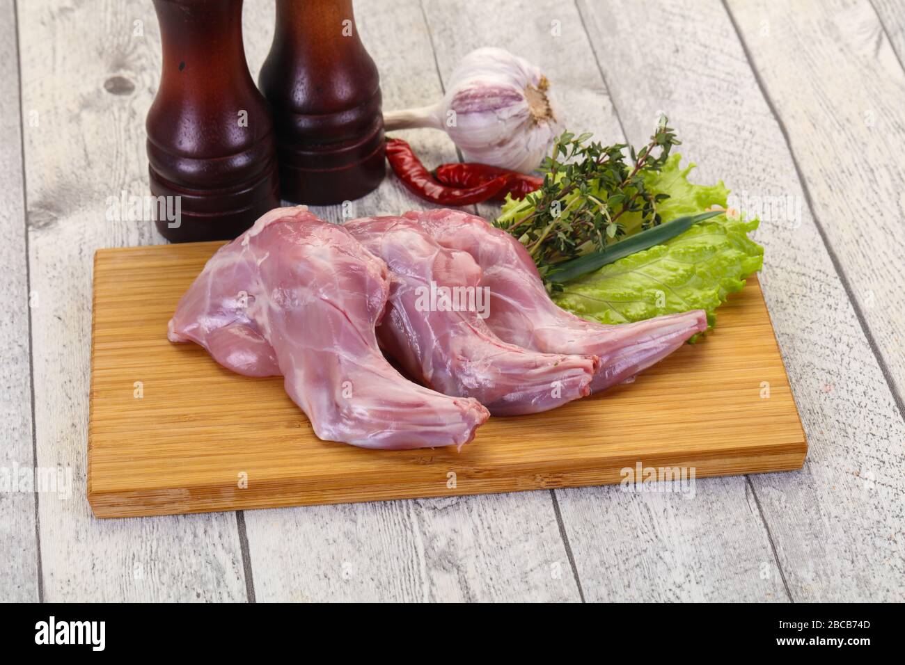 Raw rabbit legs ready for cooking Stock Photo