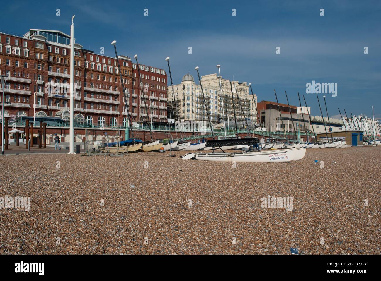 Beachfront Seafront Beach Houses in Brighton, East Sussex, BN1 Stock