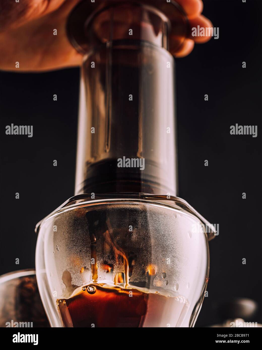 coffee drink under pressure Stock Photo 