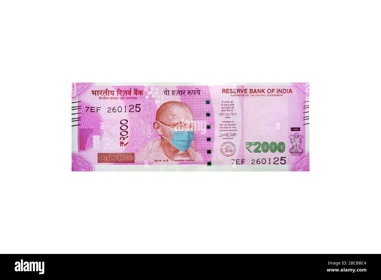 Indian Currency Note Rupee Mahatma Gandhi Wearing Face Mask To Avoid Corona Virus Covid 19 Stock Photo Alamy