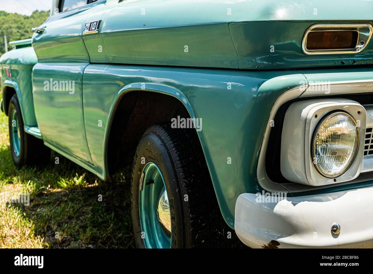 Old Green Chevy Stock Photo