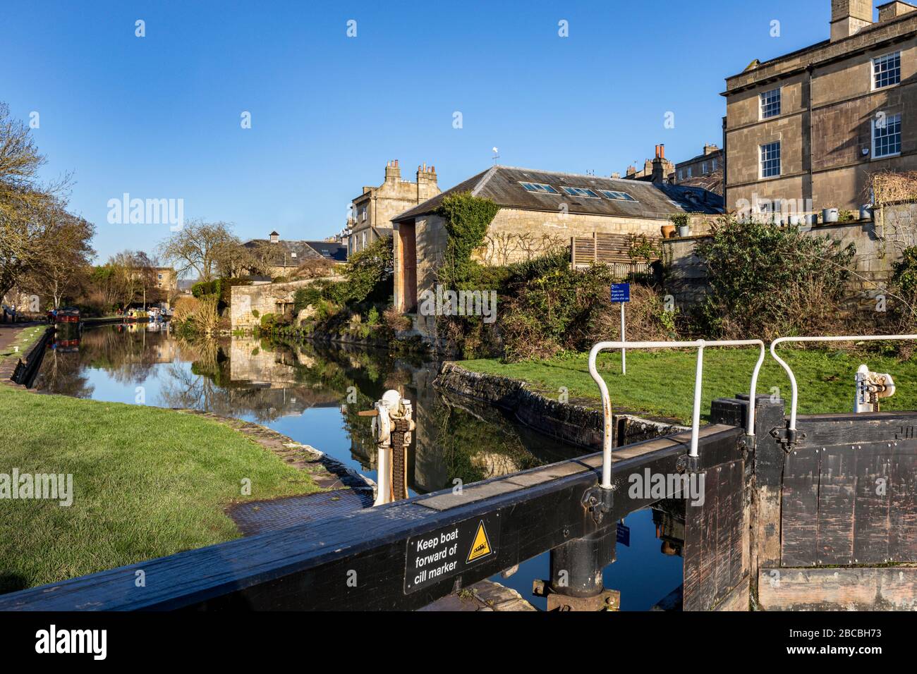 Widcombe Locks, Kennet and Avon Canal, Bath Somerset Uk Stock Photo