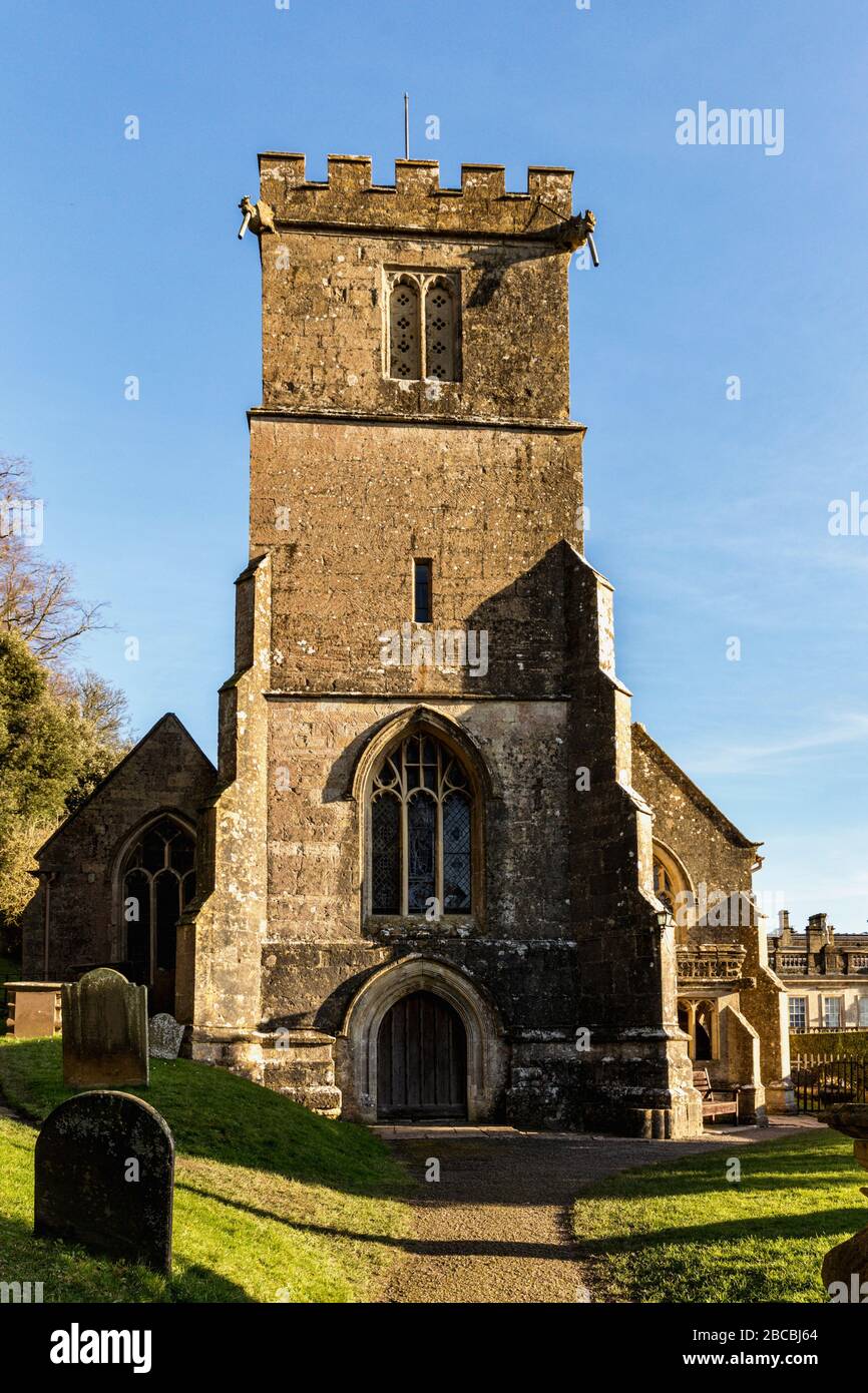 St Peter's Church, Dyrham Park, Gloucestershire.The church is not part of the National Trust but has close links to the neighbouring NT Dyrham House. Stock Photo