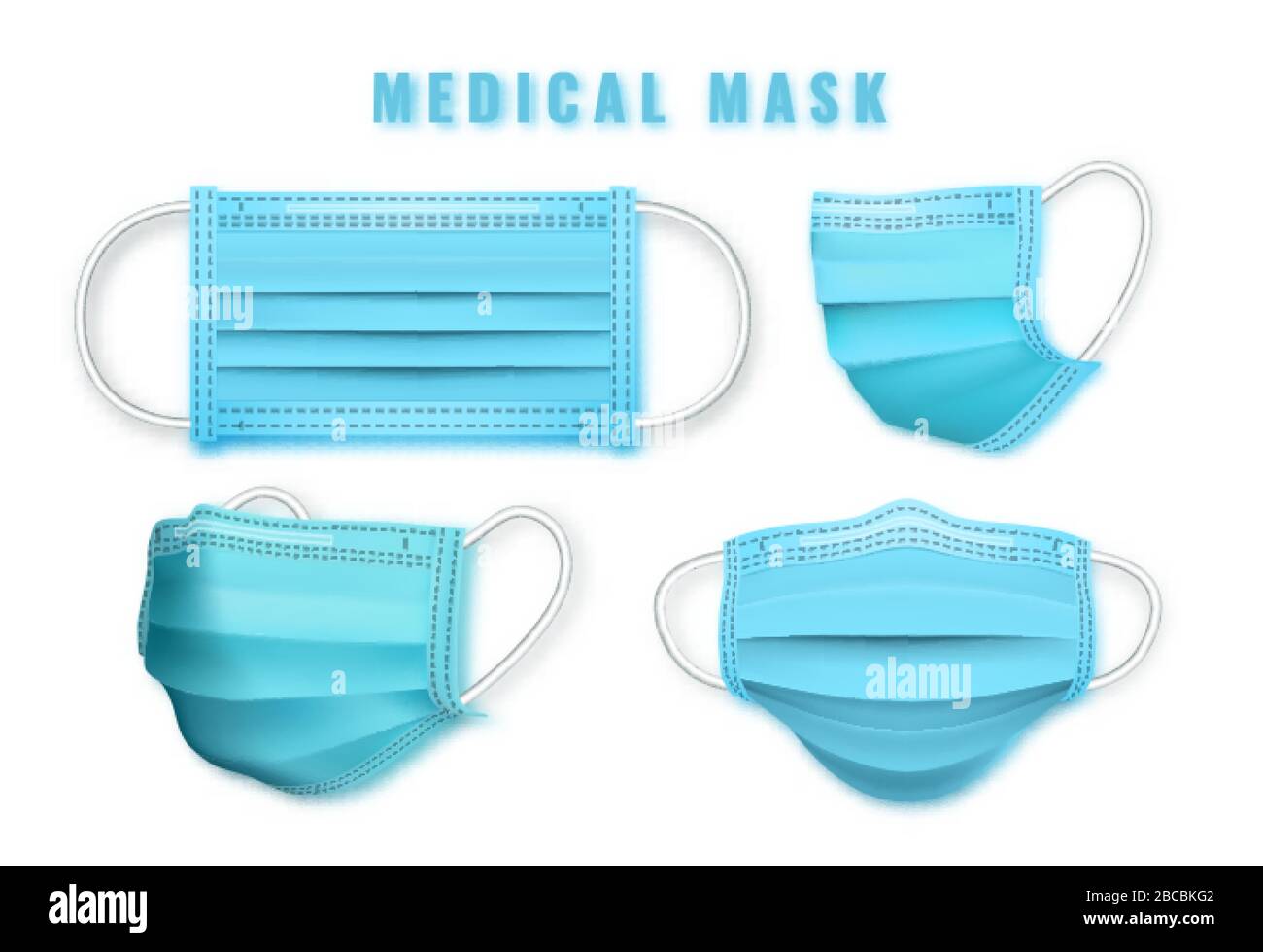 Realistic medical face mask. Details 3d medical mask. Vector