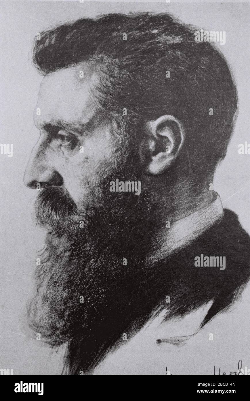 English A Sketch Of The Late Dr Theodor Herzl O I I O O C U O I N I U I O I O I I I O U E I I I N E E I U 1 January 1901 This Is Available From National Photo Collection Of