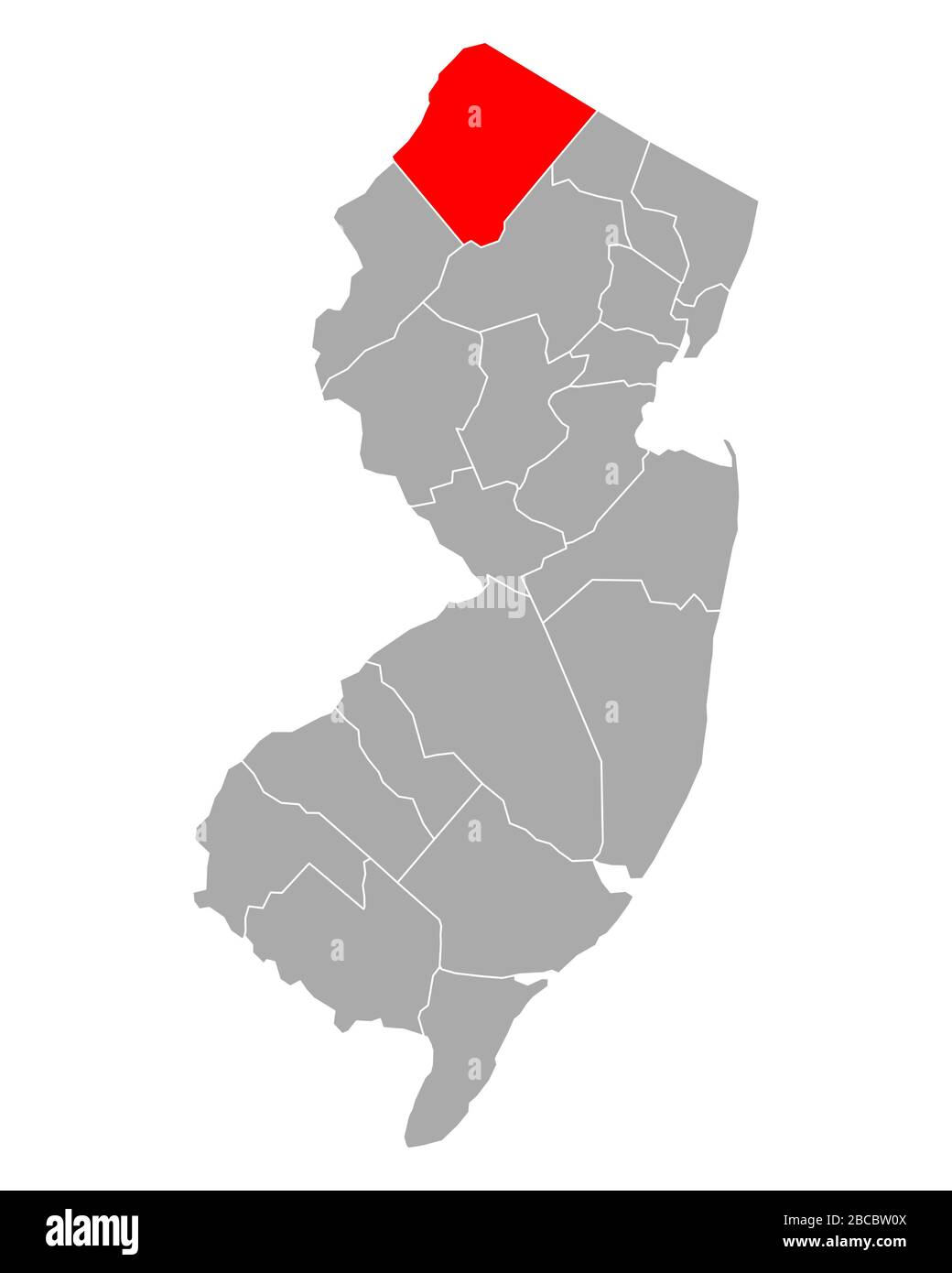 Map of Sussex in New Jersey Stock Photo Alamy