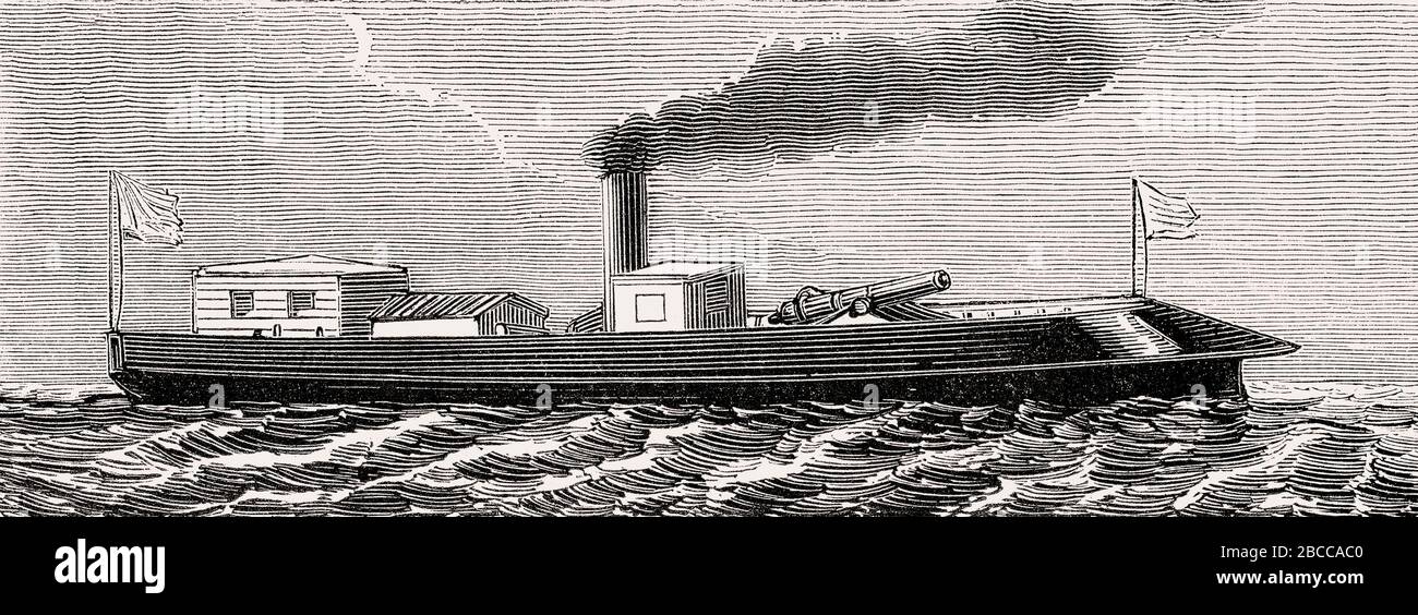 USS Naugatuck, a twin screw steamer built at New York City in 1844 Stock Photo