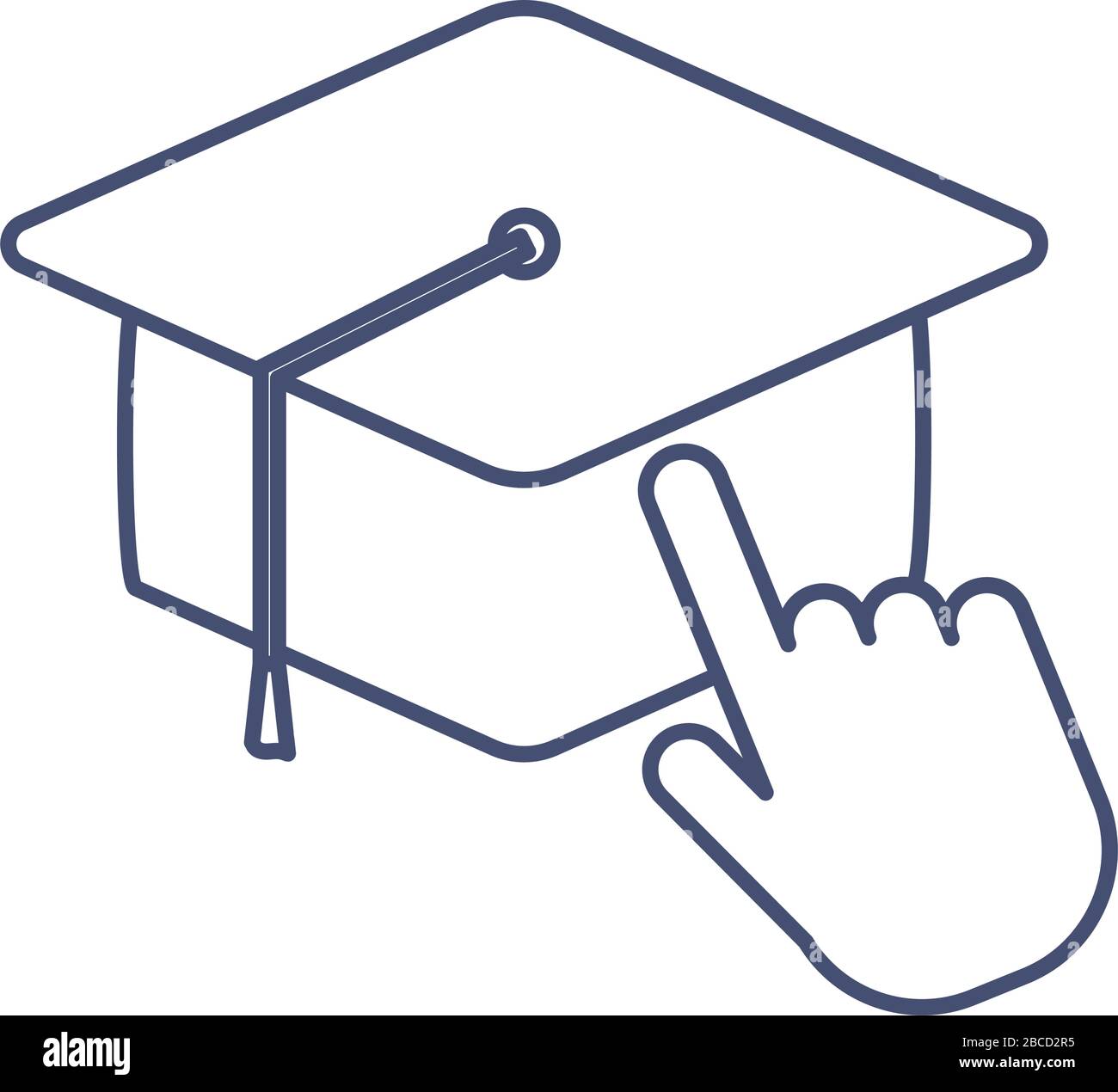graduation cap , line style icon vector illustration design Stock ...