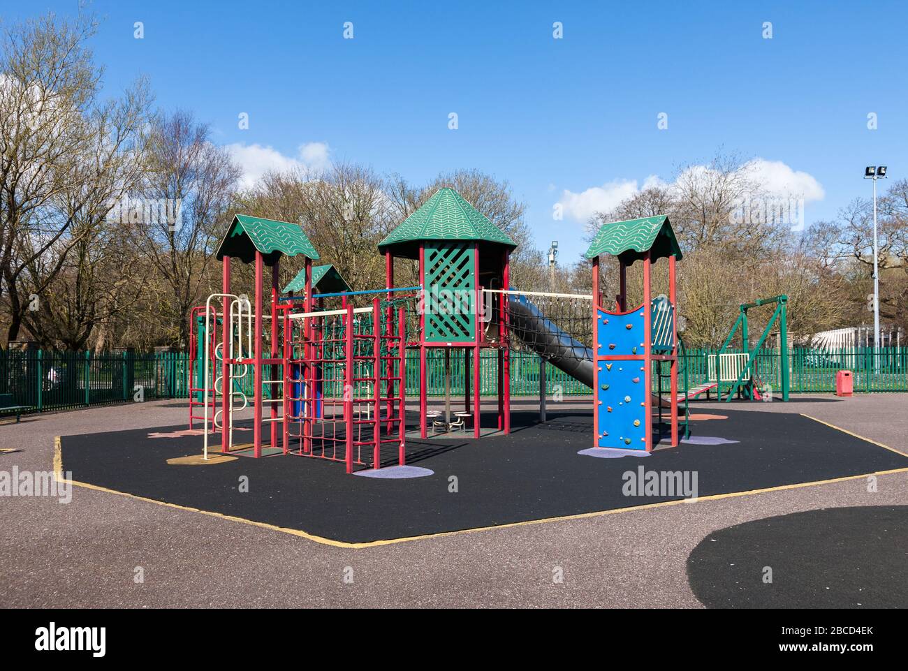 Carrigaline, Cork, Ireland. 04th April, 2020. Due to the Covid-19 emergency and in the interest of  safety all public playgrounds are now closed. Picture shows the public playground in Carrigaline, Co. Cork. Ireland. - Credit; David Creedon / Alamy Live News Stock Photo