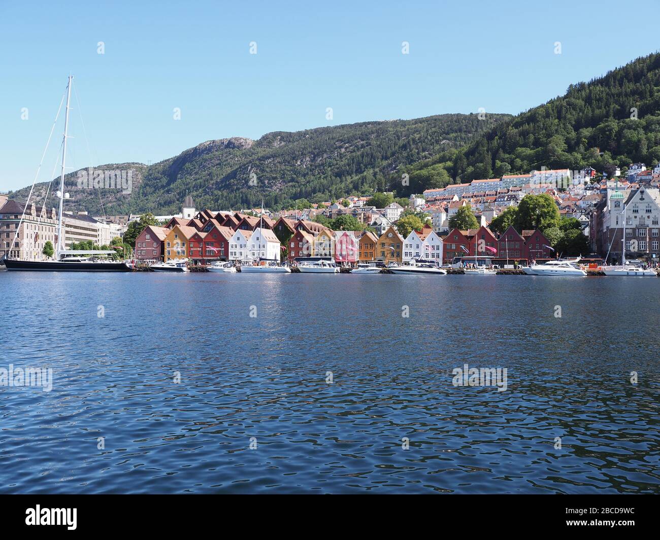 Marvelous townscape of european Bergen city in Norway Stock Photo