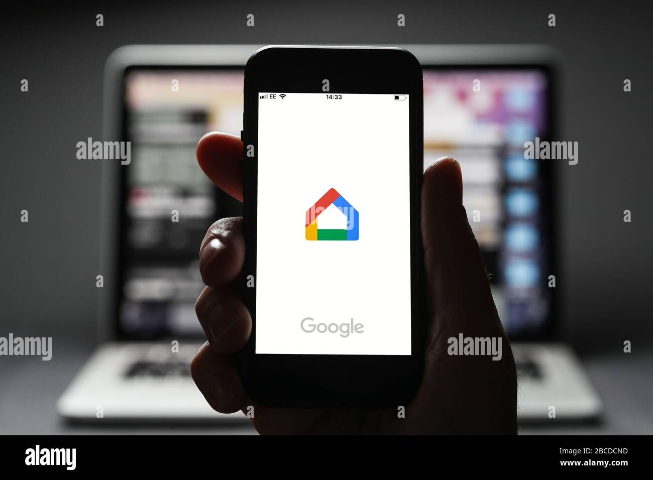 Google Home app on a mobile phone Stock Photo