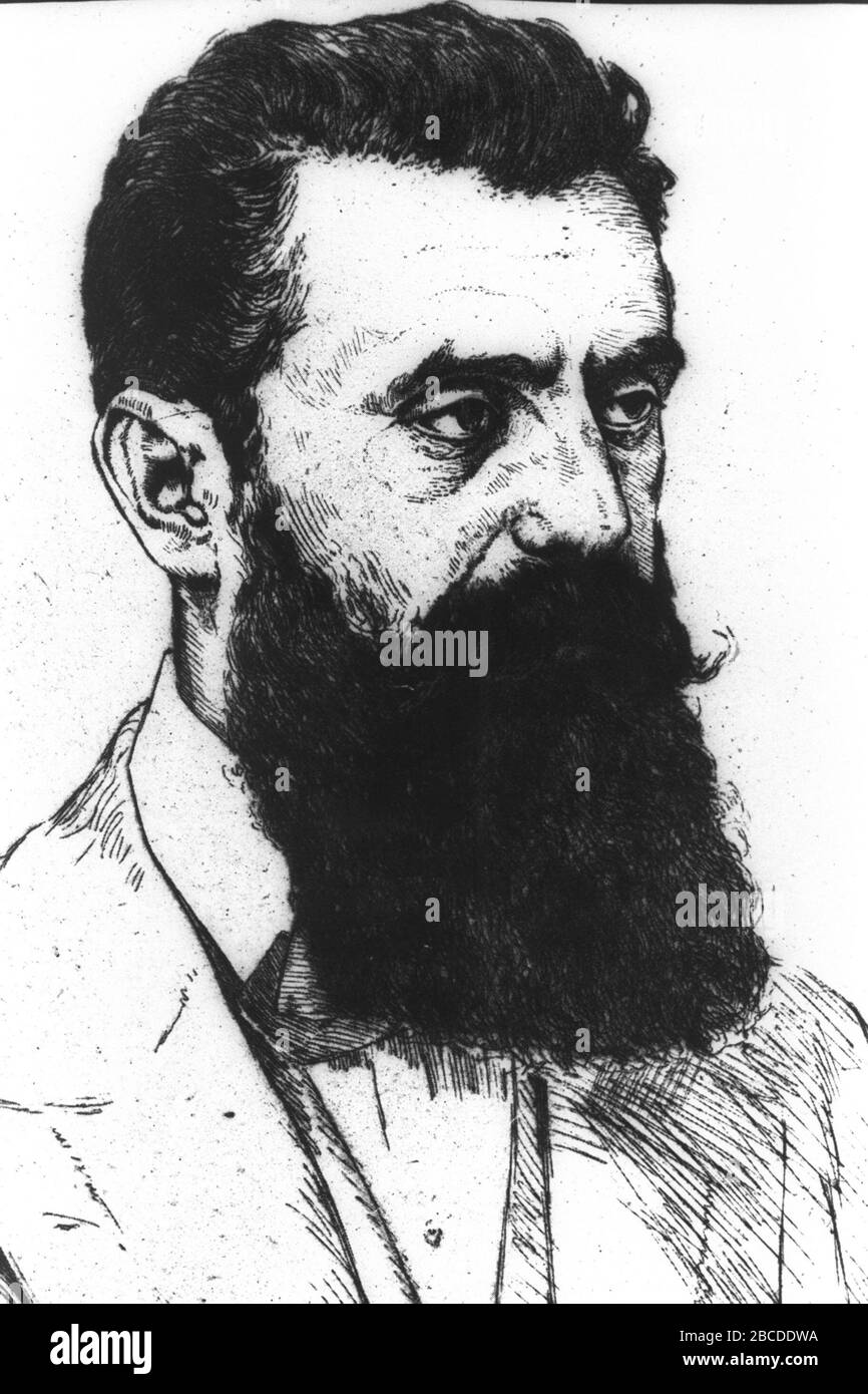 English Drawing Of Theodor Herzl 1900 O I I O O C U E I I I I U E O C 1900 31 December 19 This Is Available From National Photo Collection Of Israel Photography Dept Goverment