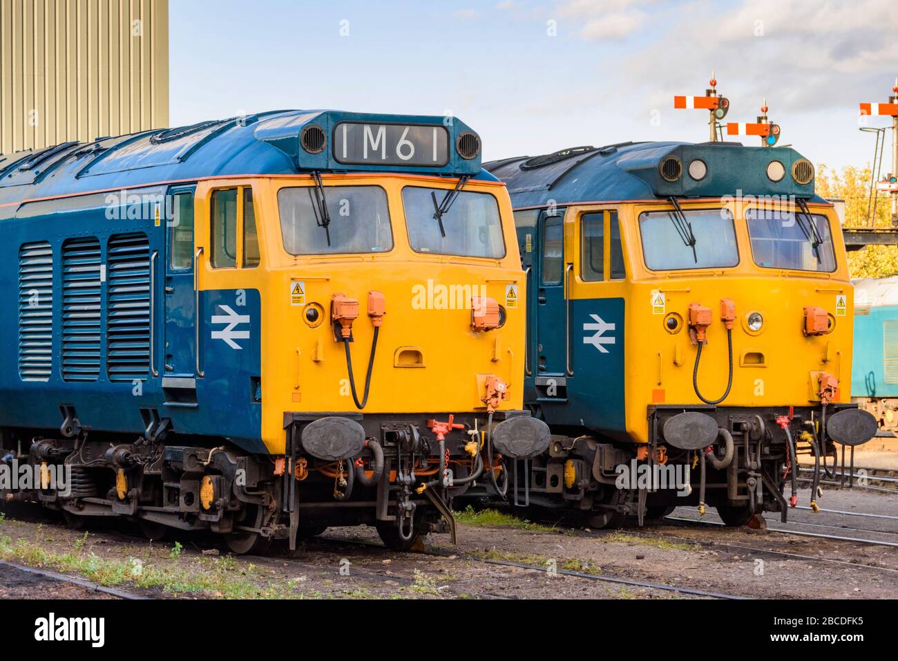 2 Class 50 locos side by side on Kidderminster depot Stock Photo