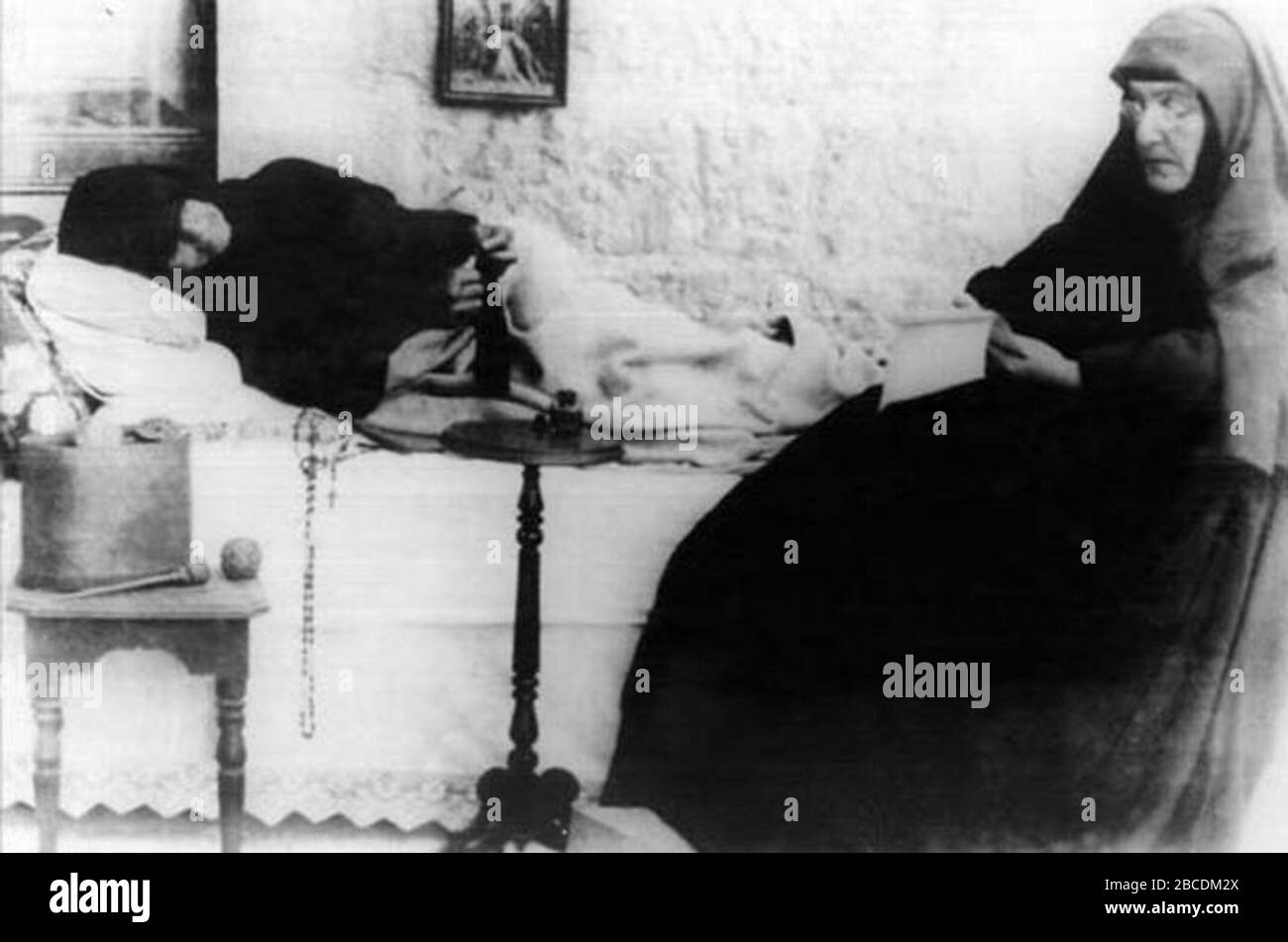 St Rafka, ill in bed in her latter days, Rafqa Pietra Choboq ArRayès