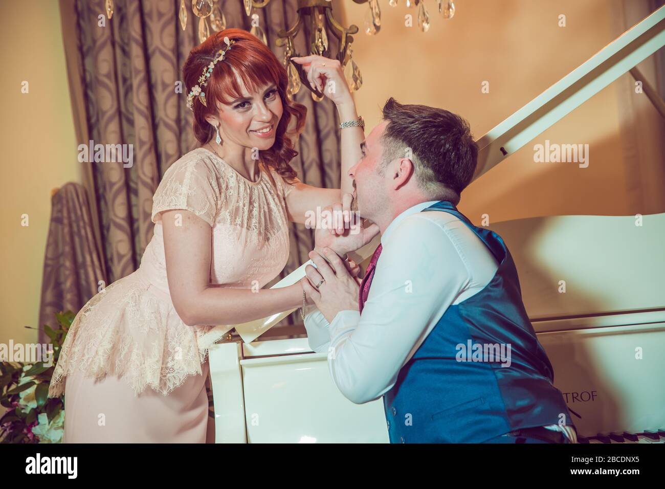 Beautiful newlyweds in palace hi-res stock photography and images - Alamy