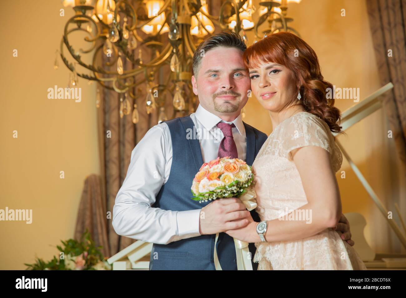 Beautiful newlyweds in palace hi-res stock photography and images - Alamy