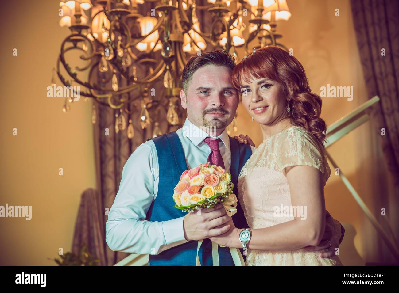 Beautiful newlyweds in palace hi-res stock photography and images - Alamy