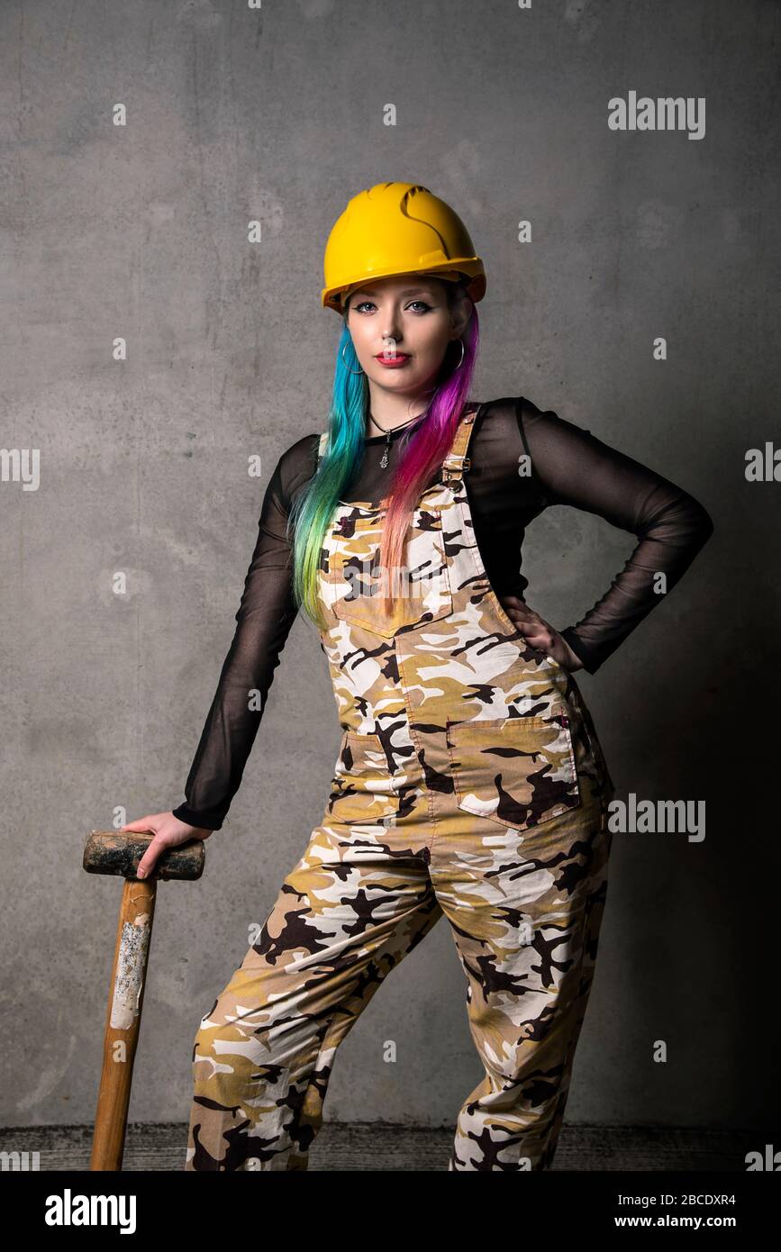 Female Construction Worker Stock Photo - Alamy