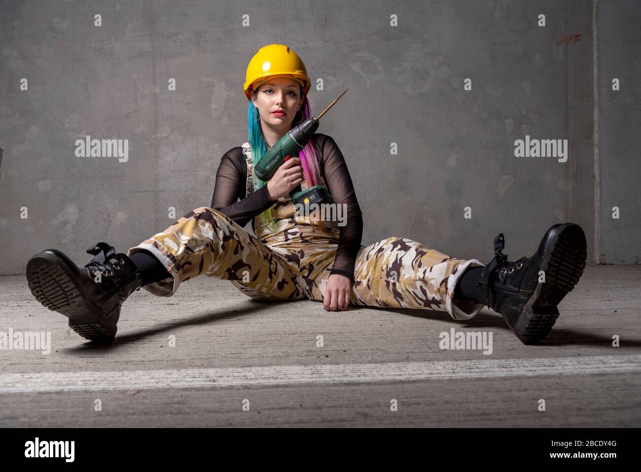 Female Construction Worker Stock Photo
