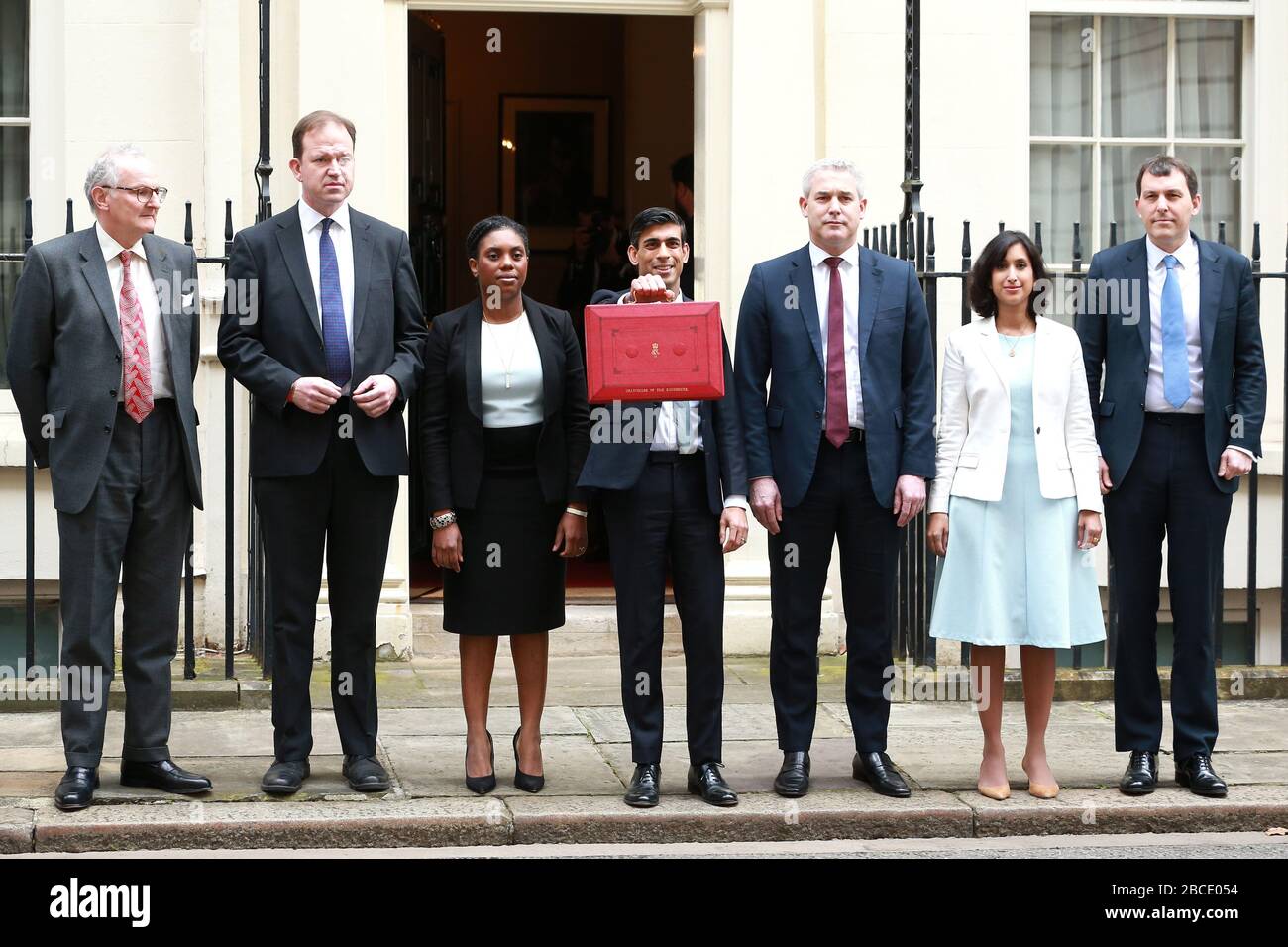 March 11, 2020: Rishi Sunak, Chancellor of the Exchequer, leaves No.11 Downing Street to present his budget at the House of Commons in London, UK. Stock Photo