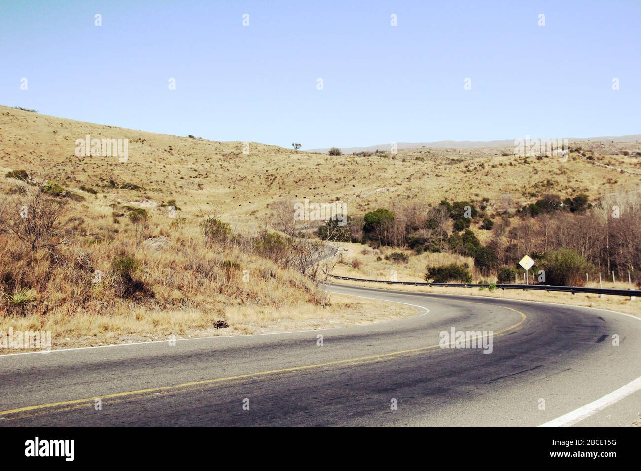 A road in Tras la sierra, Cordoba Stock Photo