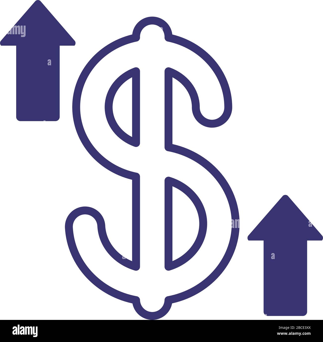 dollar symbol with arrow up infographic line style Stock Vector Image ...