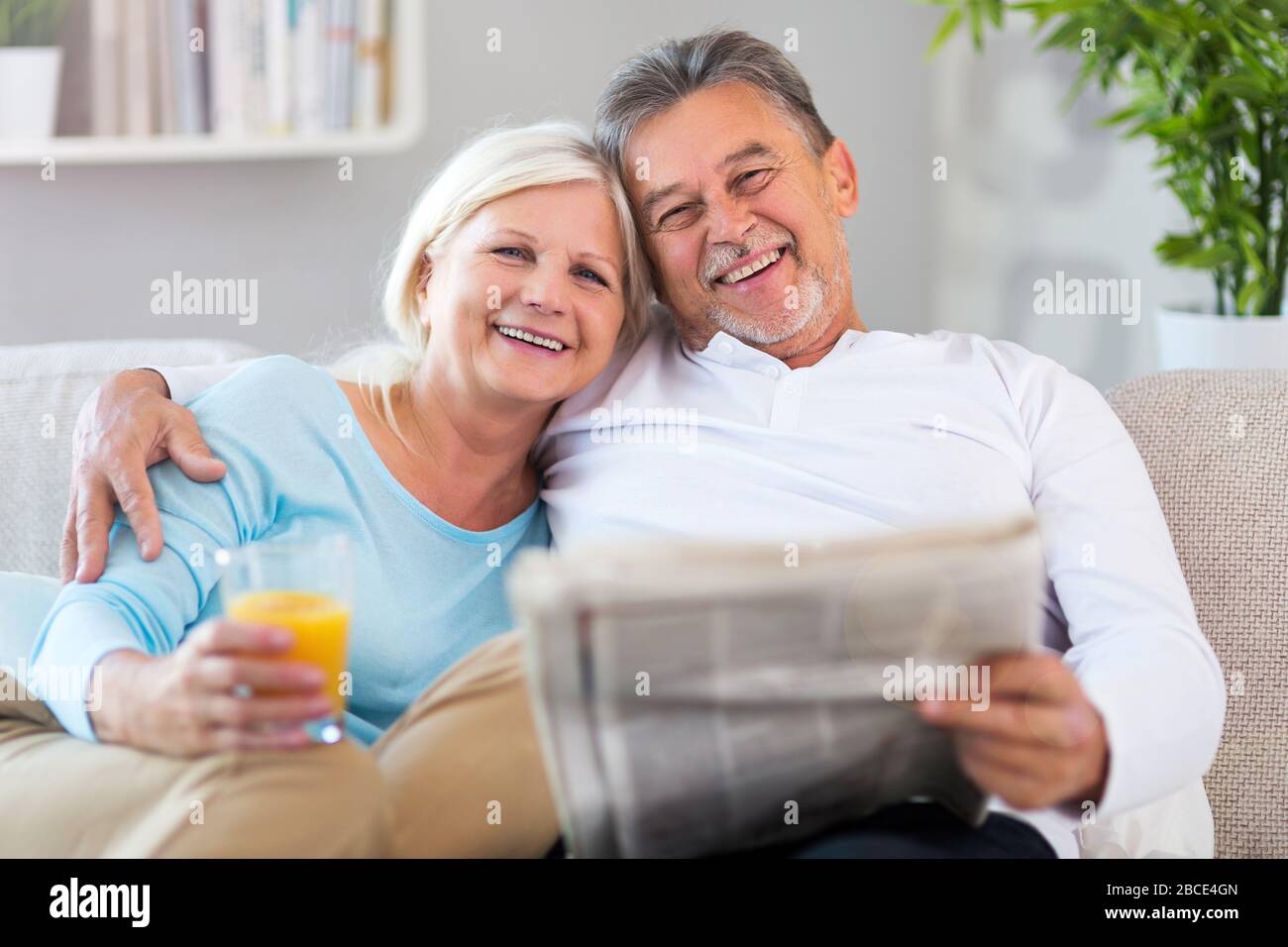 Senior couple at home Stock Photo