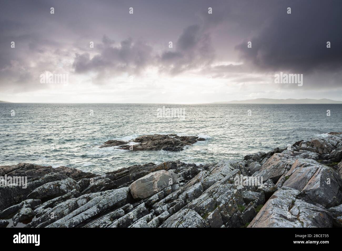 Looking towards Taransay from Borve, Isle of Harris, Scotland, United Kingdom Stock Photo