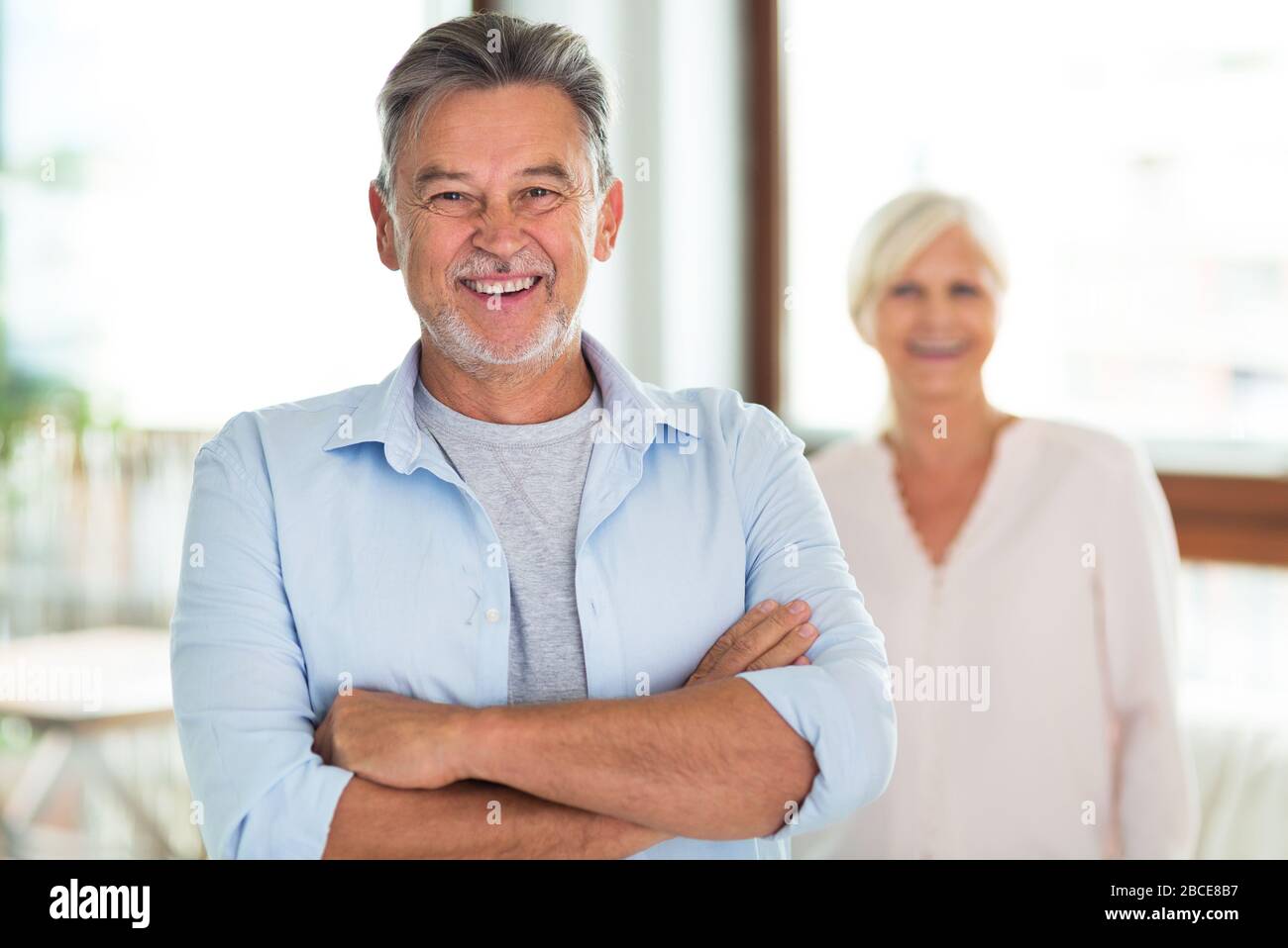 Senior couple at home Stock Photo