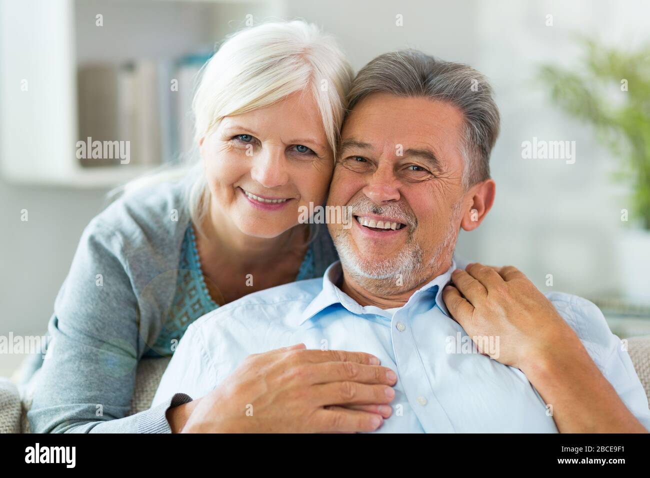 Senior couple relaxing at home Stock Photo