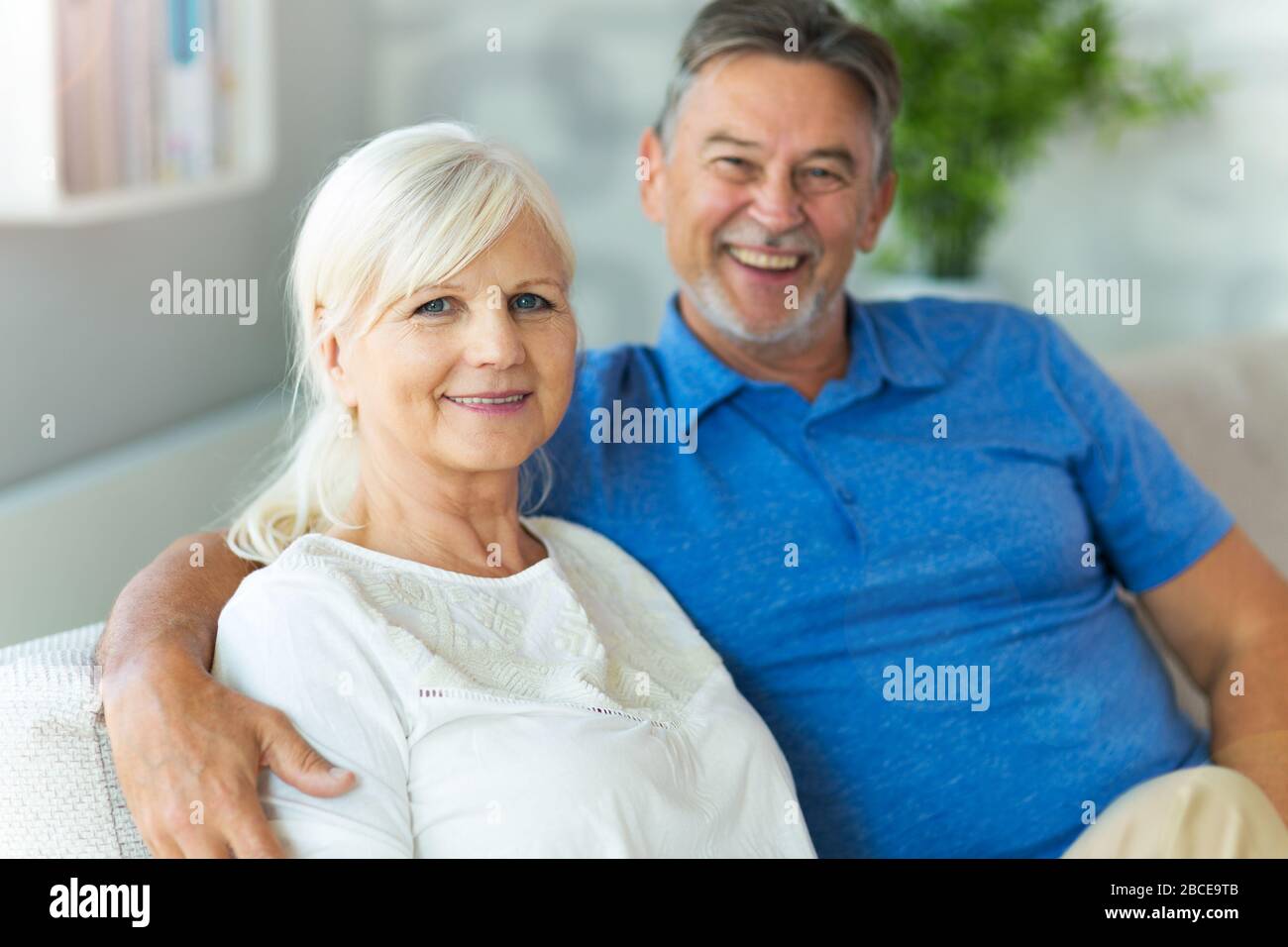 Senior couple relaxing at home Stock Photo