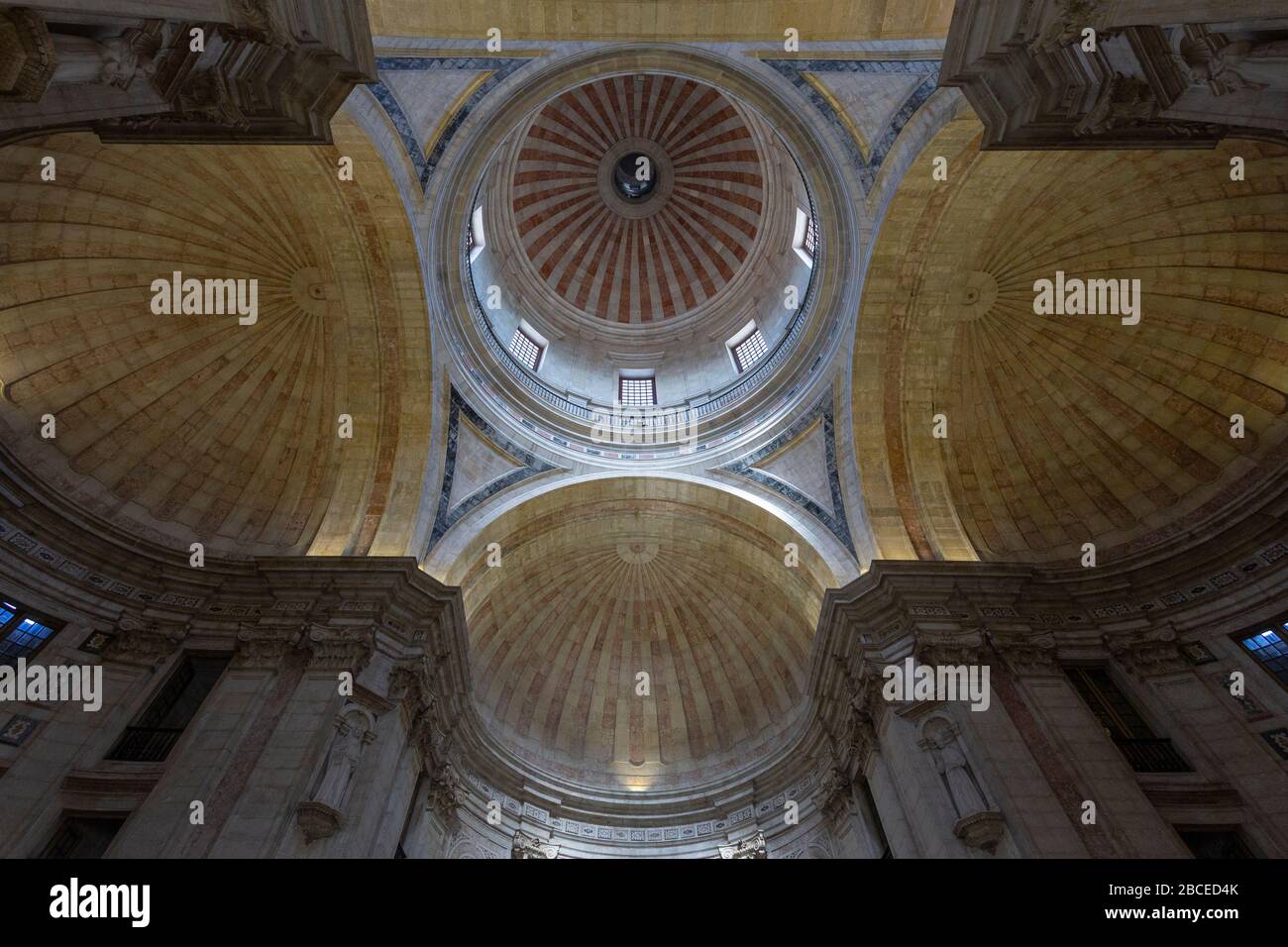 Interior domes at the National Pantheon (formerly the Church of Santa Engrácia) in Lisbon Stock Photo